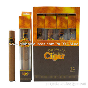 e cigar, 1800 puffs with realistic cigar experience, color box with display box packing